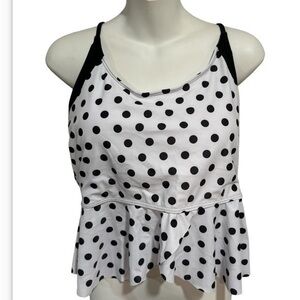 KOJOOIN Women’s polkadot tankini swim top size 2XL